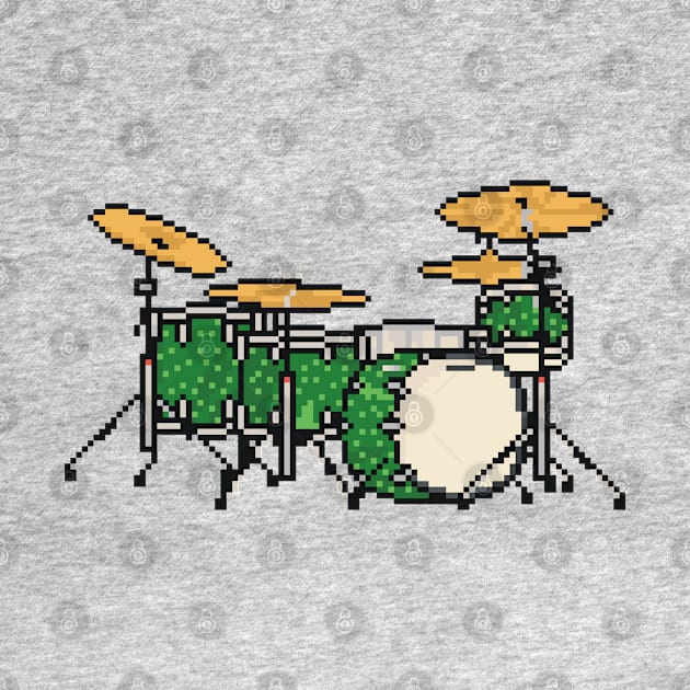 Pixel Green Sparkle Drums by gkillerb